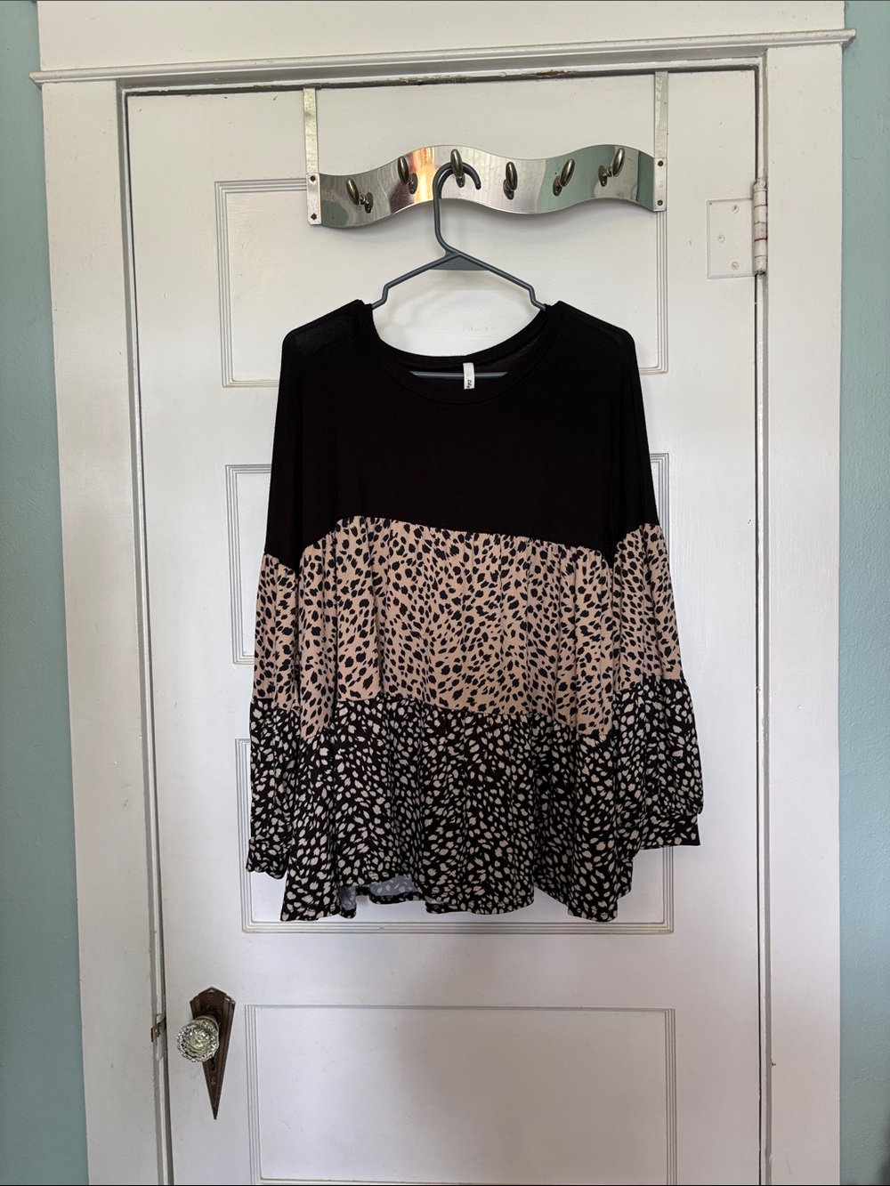 Lilypad Ruffled Knit Long Sleeve Top Size XL